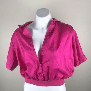 Judy Bond Vintage Cropped Windbreaker Blouse